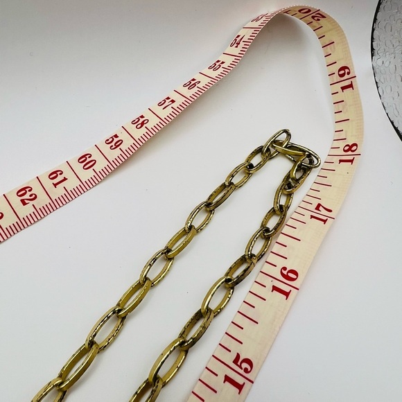 Long Gold Tone Chain Necklace w/ Natural Beads Modern 30” Boho - Picture 2 of 4